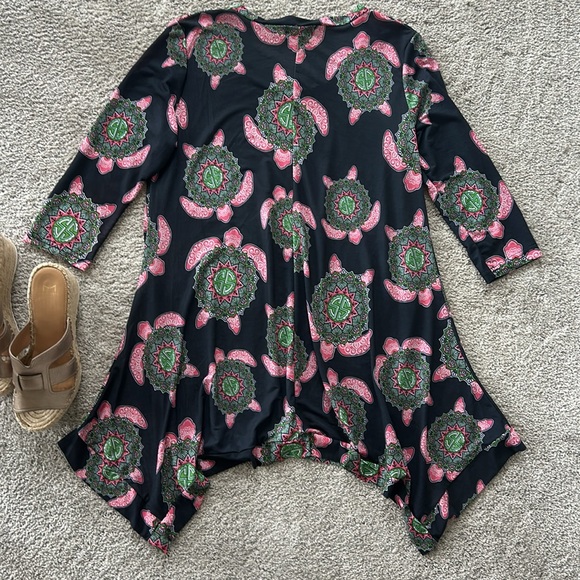 Simply Southern 3/4 Sleeve Boho Turtle Dress/Tunic - Picture 5 of 6